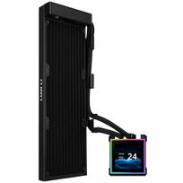 LIANLI HydroShift II LCD-S 360 Fanless Water Cooling System, Black, 360mm Radiator, Side Mount Design, 3.4-inch IPS LCD Display, Magnetic Hot-Swap