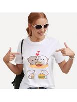 Peach And Goma Mochi Cat Love Boba Print Tshirt Wounisex Clothes 2024 Funny T Shirt Femme Hamburger T-Shirt Female Wholesale S įvairiaspalvis