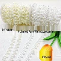 White Half-Face Water Drop Bead Chain for DIY Round Fan Lace Headwear Accessories
