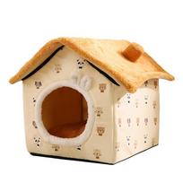 Fashion Oxford Cat Kennel Warm House Removable and Washable Pet Bed Closed Cat Bed for Winter