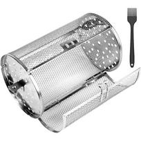 T02C!1Set BBQ Rolling Grill Basket Rotisserie Basket Grill Accessory Kitchen Utensils