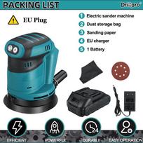 125mm 3 Gears Car Polisher of Speeds Adjustable Auto Polishing Machine Wood Metal Waxing Grinding Machine Cordless Electric Sander 1*Battery