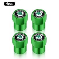 4PCS Fashion Car Wheel Air Valve Dust Covers Accessories  For Skoda Fabia Octavia Karoq Kodiaq Kamiq Superb Rapid Scale