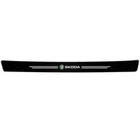 1/4/5Pcs Leather Car Door Sill Protector Carbon Fiber Sill Strip For Skoda Octavia 1 2 3 A4 A5 MK2 Kodiaq Superb 3 Rapid Fabia 1 for skoda