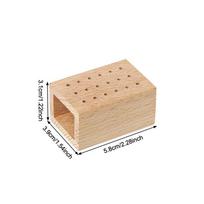 18 Holes Wood Nail Drill Bits Holder Stand Display Storage Box Nail Grind Head Organizer Empty Container Case Manicure Tool