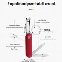Zwilling Multi-functional Nail Clipper vyno raudonos spalvos