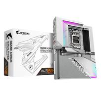 GIGABYTE B650E AORUS STEALTH ICE Motherboard with rear connectors and white PCB, compatible with AMD Ryzen 900080007000 series processors, Socket