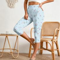 Women's Elastic Waist Casual Capri Pants Slim Fit Split Hem Lightweight Stretchy Mid-Calf Length Trousers for Everyday Wear XXL