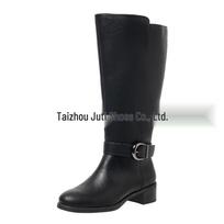 2024 Plus Size Women's Mid-Calf Leather Side-Zip Boots US Size 5