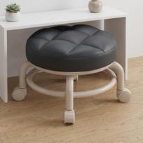 Leather surface Rolling Stool 360° rotatable Low Stool Home furniture Swivel Stool  Household use juoda