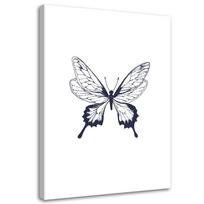Canvas print Painted Butterfly Black and White 40x60 balta/juoda