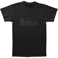 Beatles Drop T logotipas su Hi Build Application Slim Fit juodi unisex marškinėliai S