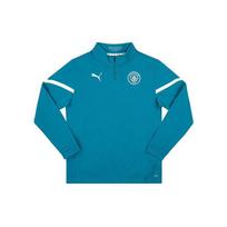 Puma Letter Casual Half-Zip Long Sleeve Football Shirt 21-22 Season Men tops Blue 764510-05 M