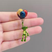 Cute Cartoon Balloon Pendant Metal Badge Alloy Oil Drip Jewelry Ball Frog Brooch Tide Personality Pin Anti-Go