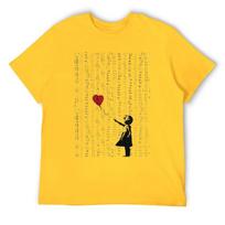 Girl With A Red Balloon T-shirts Novelty T-shirt Fresh Motion  Funny Novelty Fitness USA Size S smėlis