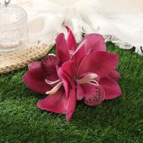 AWAYTR Didelės orchidėjų lelijų plaukų segtukai Dirbtiniai gėlių plaukų segtukai Krabas Moterims Merginai Dovana Plaukų aksesuarai Valentino dienos galvos apdangalas
