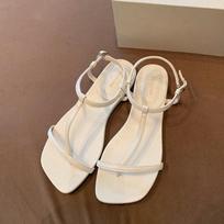New Square-toed Flat Shoes for Women's Flip-flops 35 balta