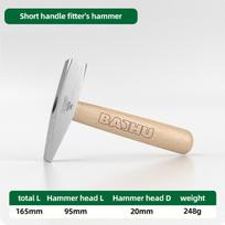 Fitter Hammer Polished Solid Wood Short Handle Octagonal Iron Hammer Round And Flat Head Small Hammer Schoolwork Manual Hardware