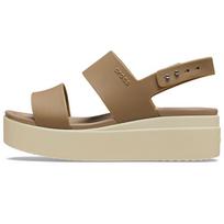 Crocs Brooklyn Thick Sole Wedge Sport Sandals Women Sandals Brown White 206453-2YI 38-39 brown