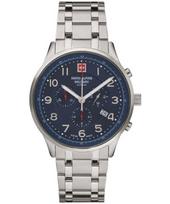 Swiss Alpine Military Skymaster Chronograph Stainless Steel Blue Dial Quartz 7084.9135 100M Men's Watch