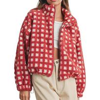 2025 New Women's Fleece Lined Plaid Loose Fit Fashion Casual Jacket Windproof Outerwear for Europe America S