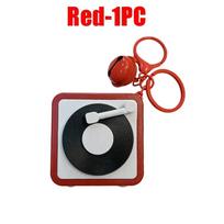 Retro Record Player Keychain Voice Recording Music Box Key Charm for Couples Anniversary Gifts Desk Decor with Mini Vinyl Charm
