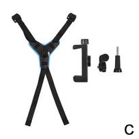 Motorcycle Helmet Chin Strap Mount Holder With Phone Clip For GoPro Hero 11 10 9 Action Camera Full Face Mobile Phone Holder mėlyna