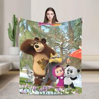 M-Mashas and B-Bears Blanket Multi-size Soft and Lightweight  Throw Blankets for Couch Sofa and Bed 30x40in