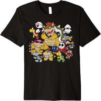 Nintendo Super Mario Bowser Enemy Group Premium T-Shirt Premium T-Shirt S įvairiaspalvis