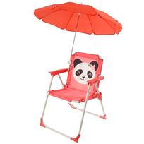 Kids Folding Beach Chair With Sun Umbrella Outdoor Lightweight Travel Picnic Child Camping Chair Wind Resistant Beach Lounger rožinė
