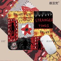 Creative Stranger Things Large Leather Mouse Pad Office Game Desk Pad Edge Locking Non-slip Waterproof Mouse Pad Keyboard Pad American TV Peripheral 21x26cm