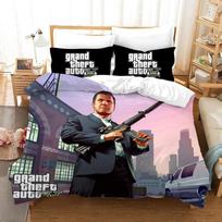 Žaidimas GTA V Patalynės komplektas Animaciniai antklodžių užvalkalai Pagalvės užvalkalas Grand Theft Auto 5 Antklodė Patalynės komplektai Patalynė(Nėra lapo) EU Single(135*200cm)3pcs