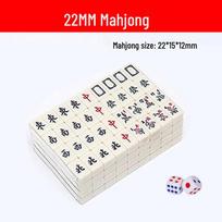 Compact 22mm Travel Mahjong Set with U-Ruler Table & Dice
