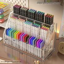 Acrylic Watercolor Brush & Pen Storage Organizer with Compartments