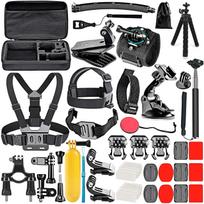 50 In 1 Action Camera Accessory Kit For Gopro Hero 11/10/9/8/7/6/5/4 Gopro Max Fusion Insta360 Akaso Dji Osmo Action Cameras juoda