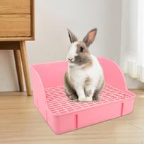 for Small Animal Bunny Guinea Pig Galesaur Ferrets Corner Litter Pan Potty Trainer Pets Cage Toilet Pin pink