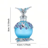 0.85oz Glass Perfume Butterfly Bottle Portable Essential Oil Vial Scent Bottles, Girl Women Gift for Dresser Table Decor