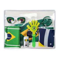 Football Fan Set: Flags, Glasses, Clappers, Face Paint, And Cheering Props One Size žalia