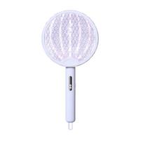 Portable Fly Swatter Trap 2 in 1 Mosquito Killer Lamp Mosquito Racket Fly Bug Zapper  Summer Style 2-White