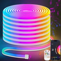 Lamomo 10M LED Strip Color Temperature Tube IP65 High Neon Bluetooth App Remote Music Perfect for Game Under Home Easy Installation Light, Dimmable,