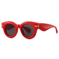 Y2K Luxury Brand Designer Bubble Big Frame Round Sunglasses Women For Men 2024 Sun Glasses Vintage Eyeglasses Punk Pink Shades As the photo raudona juoda spalva