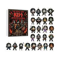 KISS Metalinių Dievų Grupės 2025 m. Advento Kalendorius, 24 Dienų Skaičiavimo Kalendorius, 2D Plokščios Akrilo Ikoniškos Muzikinės Kolekcionuojamos Dovanos - vienas rinkinys