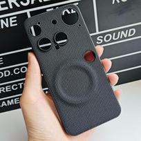 Dėklas Nothing Phone 3  Magnetinis Minkštas TPU+Nailono Austas Odinis Galinis Dangtelis nuo Pirštų Atspaudų for NothingPhone (3) Nothing Phone (3)