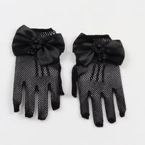 Wedding Gloves For Brides Pearl Decorated Netting Stage Performance Princess Style Photography Studio White Finger Separated