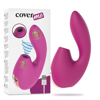 Rožinė COVERME Dual Action Flexible Silicone Intimate Device with Suction, Rožinė