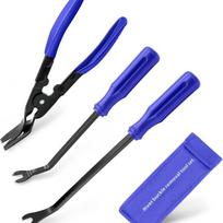 Enhanced Car Maintenance Set: Auto Trim Removal Tools and Clip Pliers for Fastener Extraction.