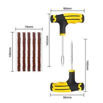 Automotive Tire Repair Kit with Studding Tool, Tubeless Tyre Puncture Plug Tools, and Rubber Strip for Bikes and Cars