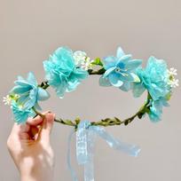 Fascinating Artificial Flower Fairy Flower Crown with Ribbon Bride Wedding Braided Wreath Headpiece Wedding Headband