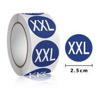 Self-Adhesive Clothing Size Sticker Round XS/S/M/L/XL/2XL/3XL Size Tag Stickers Universal Size Clothing Label Adhesive Labels