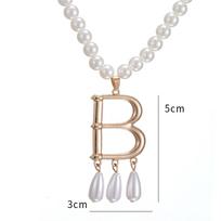 Madingas Vintažinis Karalienės Cosplay Karoliai Dirbtinių Perlų Choker Viduramžių Renesanso Anne Boleyn Kostiumo Aksesuarai 50cm auksas